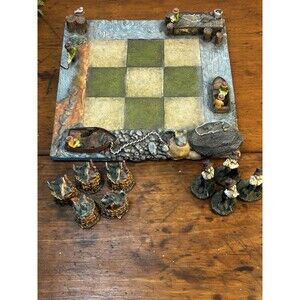 Vintage Fisherman and Fish Tic-Tac-Toe Game Board Sports Camping Lodge Decor